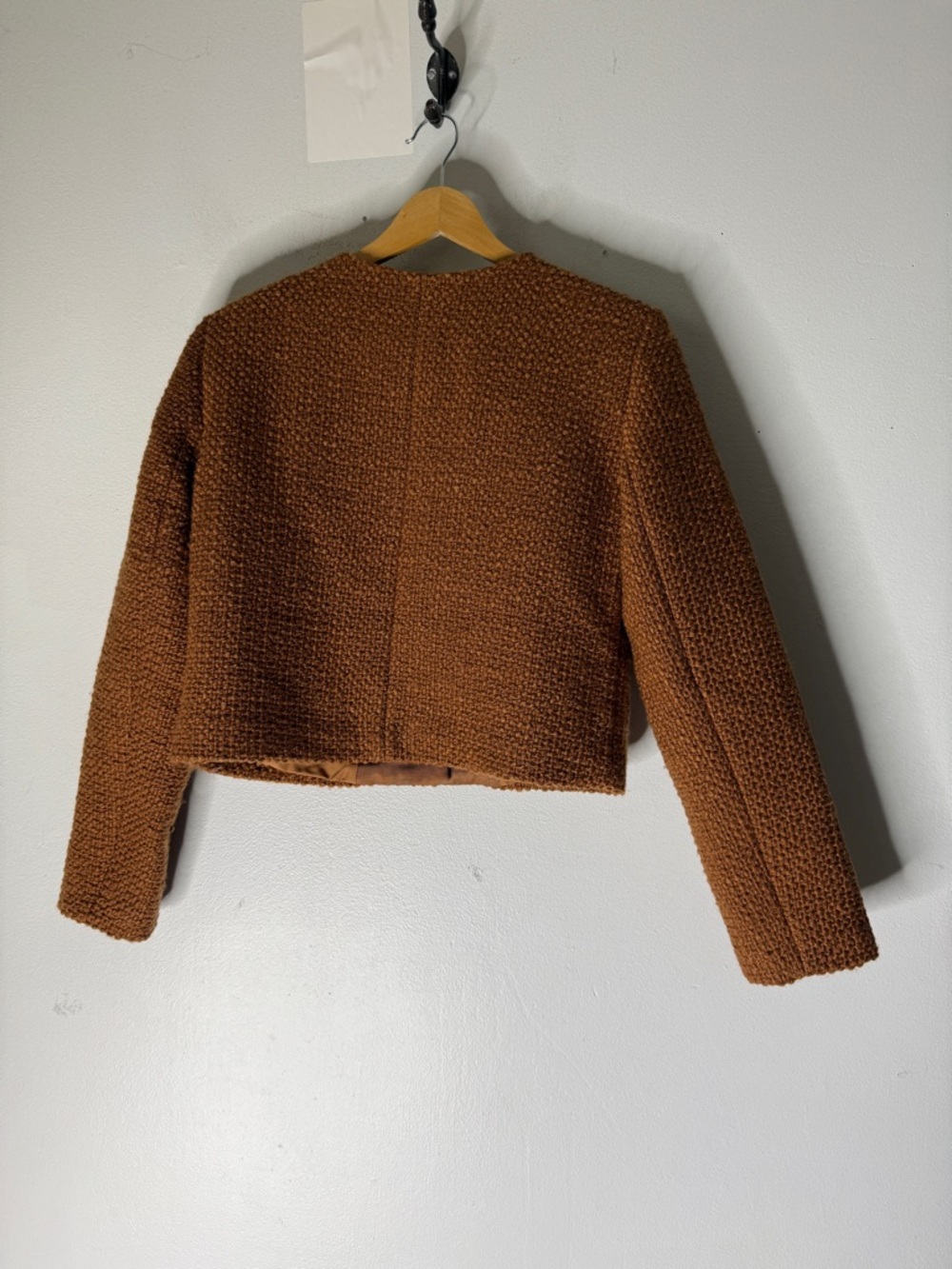 Ann Taylor Rust Brown Textured Cropped Bouclé Jacket Xxsp - Picture 2 of 8